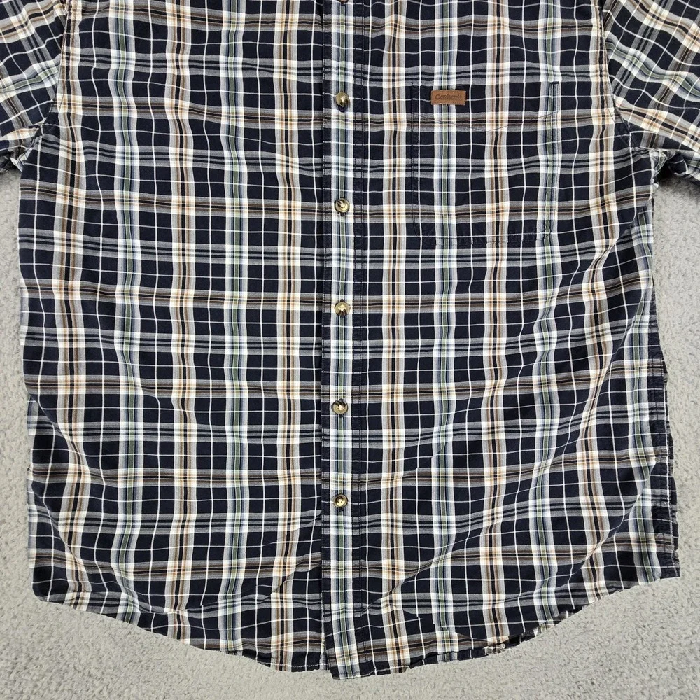 Carhartt Shirt Mens Large Plaid Short Sleeve Cotton Button Up - Picture 4 of 12